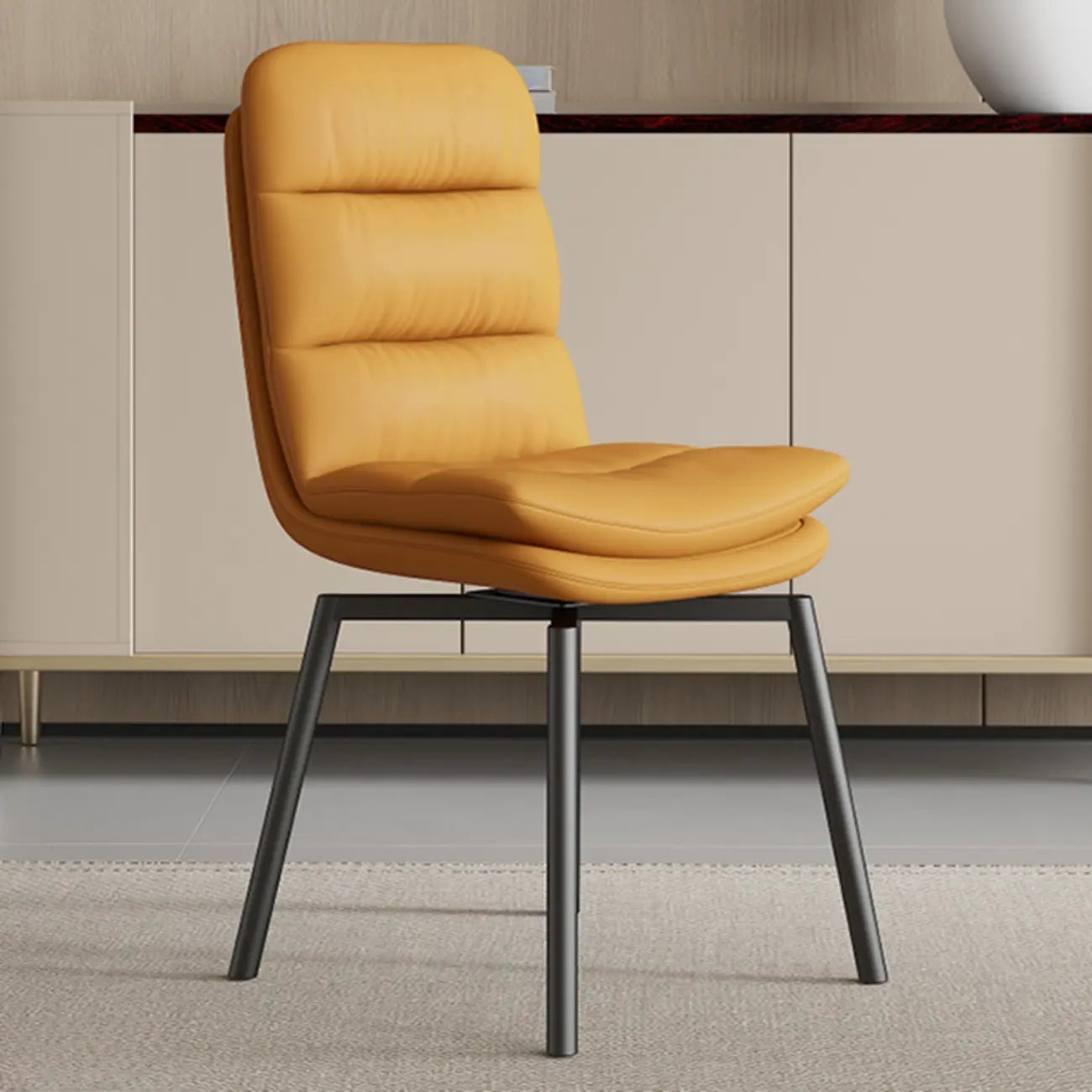 nuteesal Art Deco Faux Leather Swivel Dining Chair